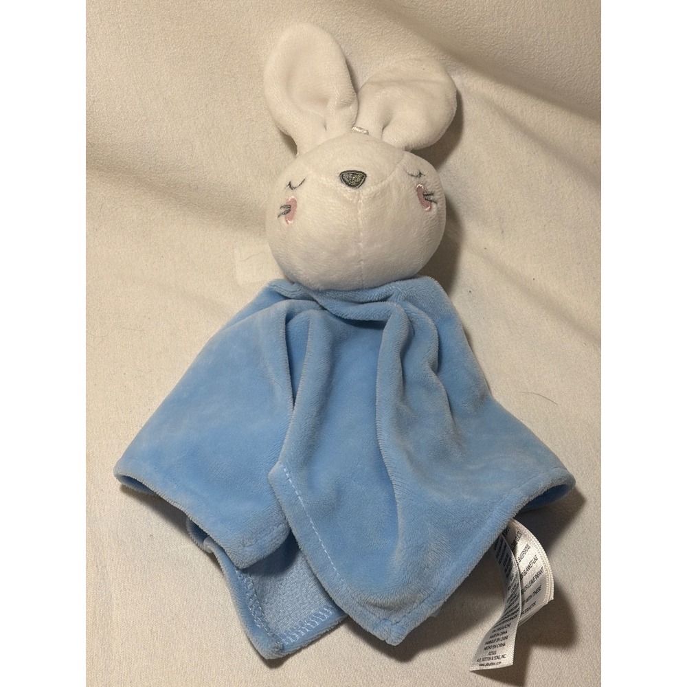 Baby Essentials Blue Bunny Security Blanket Lovey White Rabbit Plush 2020